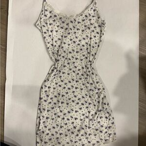 SHEIN White and Purple Floral Mini Bodycon Dress